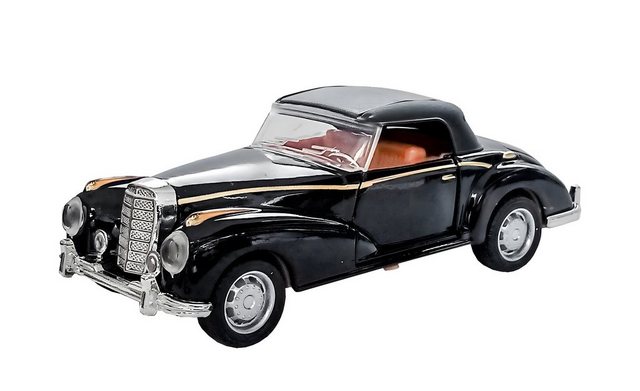 Welly Modellauto Retro Auto Modell mit Rückzug 1:38 Modellauto Metall 50 (Schwarz zu)