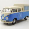 Motormax Modellauto VW T1 Bus Food Truck blau weiß Modellauto 1:24 Motormax