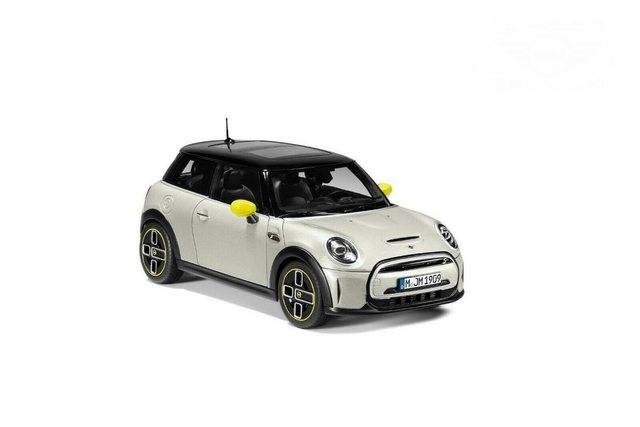 MINI Modellauto MINI Cooper SE Miniatur 1:18 Sammlermodell White Silver