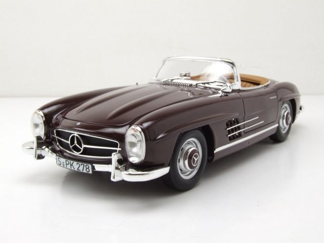 Norev Modellauto Mercedes 300 SL Roadster 1957 dunkelrot Modellauto 1:18 Norev