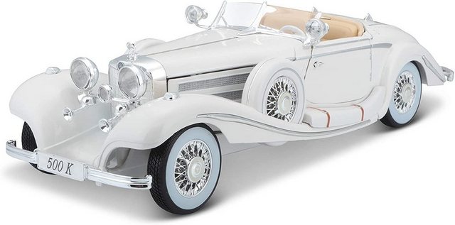 Maisto® Modellauto Mercedes 500K Typ Specialroadster 1936 (weiß)