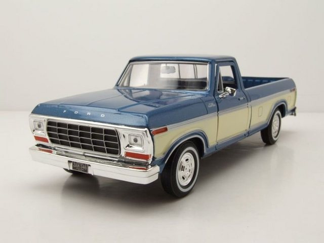 Motormax Modellauto Ford F-150 Custom Pick Up 1979 dunkelblau Modellauto 1:24 Motormax