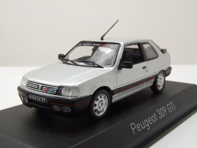 Norev Modellauto Peugeot 309 GTi 1987 grau mit PTS Deko Modellauto 1:43 Norev