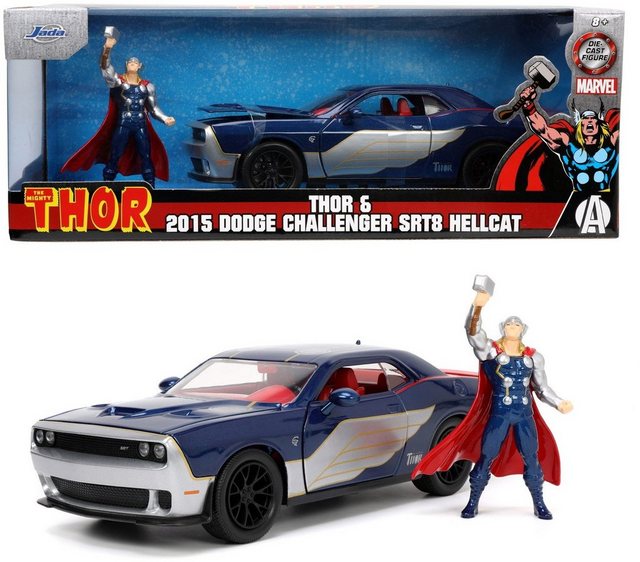 JADA Modellauto Modellauto Marvel Thor 2015 Dodge Challenger mit Figur 1:24 253225032