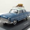 Schuco Modellauto Opel Kapitän Riviera 1957 blau mit Dachträger und Gepäck Modellauto