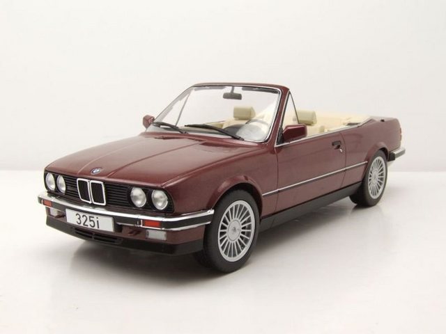 MCG Modellauto BMW 325i Cabrio E30 1985 dunkelrot metallic Modellauto 1:18 MCG