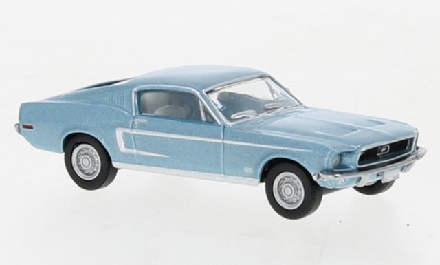 Brekina Modellauto Brekina H0 1/87 19603 Ford Mustang Fastback metallic hellblau