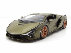 Bburago Modellauto Lamborghini Sian FKP 37 matt olive metallic Modellauto 1:24 Bburago