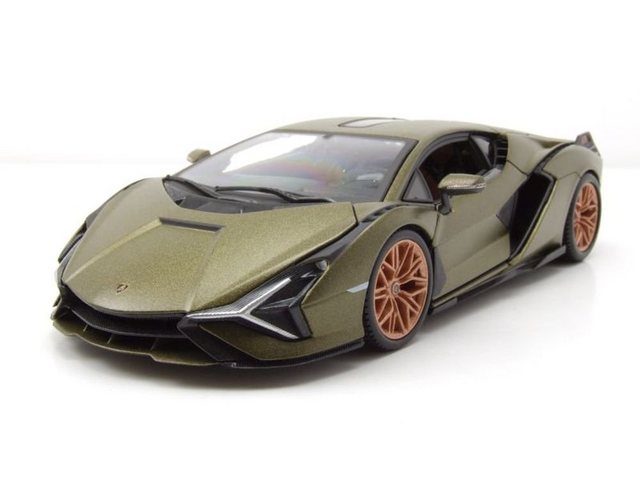 Bburago Modellauto Lamborghini Sian FKP 37 matt olive metallic Modellauto 1:24 Bburago