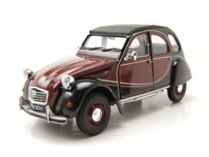 Welly Modellauto Citroen 2CV 6 Charleston Ente 1982 rot schwarz Modellauto 1:24 Welly