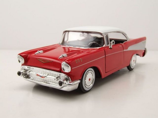 Motormax Modellauto Chevrolet Bel Air 1957 rot Modellauto 1:24 Motormax