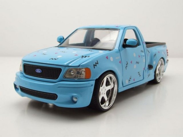 JADA Modellauto Ford F-150 SVT Lightning Pick Up 1999 blau I Love the 90s Modellauto