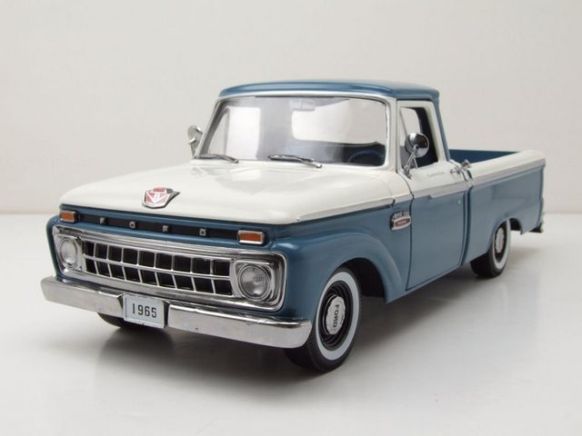 Sun Star Modellauto Ford F-100 Custom Cab Pick Up 1965 blau weiß Modellauto 1:18 Sun Star