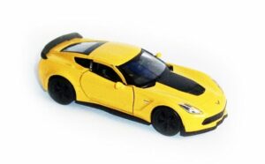 Welly Modellauto CHEVROLET Corvette Z06 2017 Modellauto Metall Modell Auto Spielzeugauto Kinder Geschenk 23 (Gelb)