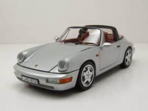 Norev Modellauto Porsche 911 (964) Carrera 4 Targa 1991 silber Modellauto 1:18 Norev