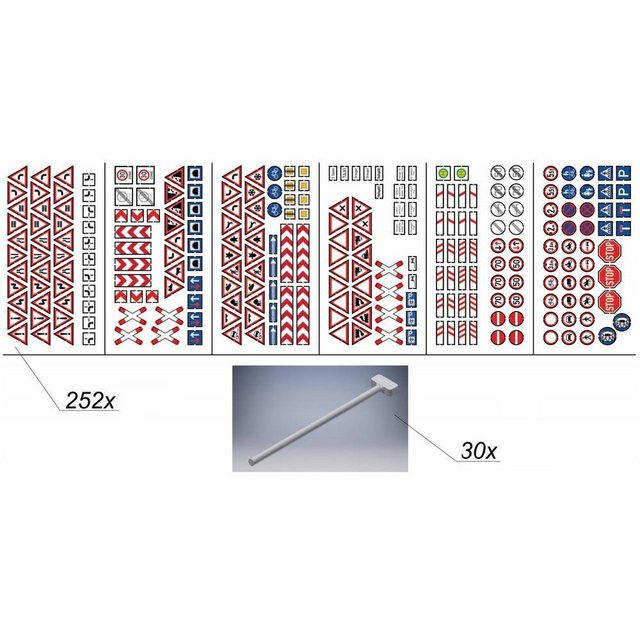 NOCH Modelleisenbahn-Fertiggelände H0 Verkehrsschilder-Set