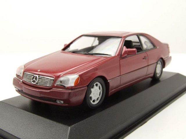 Maxichamps Modellauto Mercedes 600 SEC Coupe 1992 rot metallic Modellauto 1:43 Maxichamps