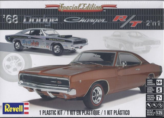 Revell® Modellauto Dodge Charger R/T 1968 2 in 1 Kunststoffbausatz