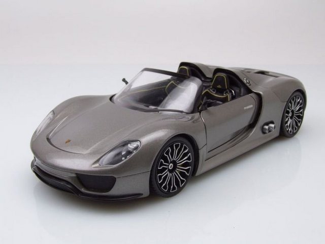 Welly Modellauto Porsche 918 Spyder 2012 grau metallic Modellauto 1:24 Welly