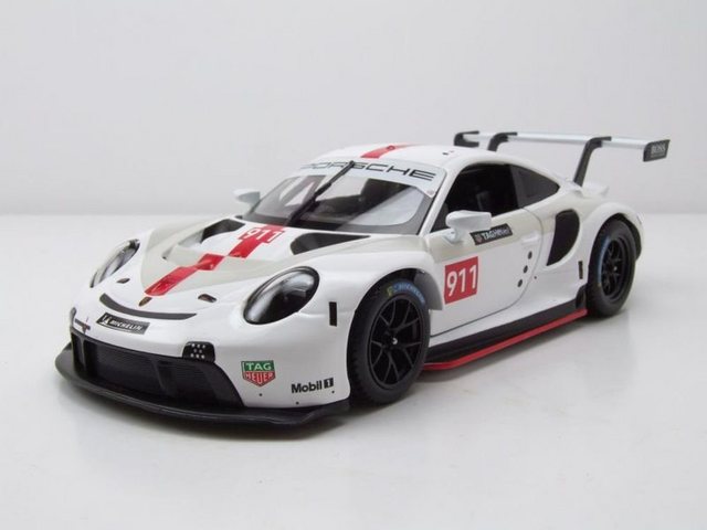 Bburago Modellauto Porsche 911 RSR GT 2020 #911 weiß Modellauto 1:24 Bburago