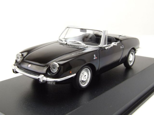 Maxichamps Modellauto Fiat 850 Sport Spider 1968 schwarz Modellauto 1:43 Maxichamps