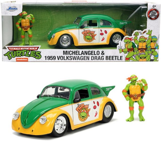 JADA Modellauto Modellauto Hollywood Rides Turtles 1959 VW Drag Beetle 1:24 253285002