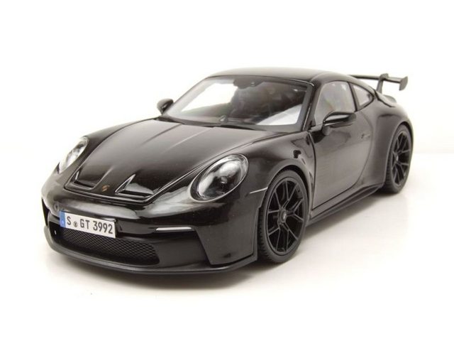 Maisto® Modellauto Porsche 911 GT3 2022 schwarz Modellauto 1:18 Maisto