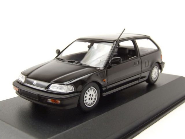 Maxichamps Modellauto Honda Civic 1990 schwarz Modellauto 1:43 Maxichamps