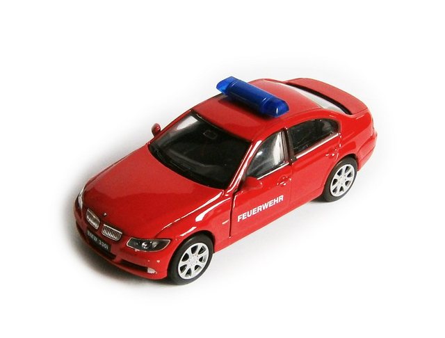 Welly Modellauto BMW 330i Feuerwehr Rot Auto Modell Modellauto Spielzeugauto Kinder Geschenk 11 (Feuerwehr)