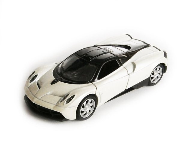 Welly Modellauto PAGANI HUAYRA Modellauto Sportwagen Modell Auto Metall Spielzeugauto Kinder Geschenk (Weiss-Metallic)