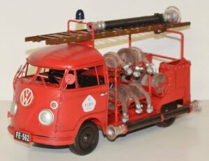 JS GartenDeko Modellauto Modellauto Oldtimer VW Bulli T1/T2 Feuerwehr Feuerwehrauto 1966 L 35cm