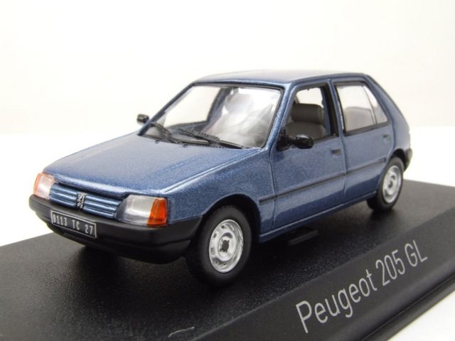 Norev Modellauto Peugeot 205 GL 1988 blau metallic Modellauto 1:43 Norev