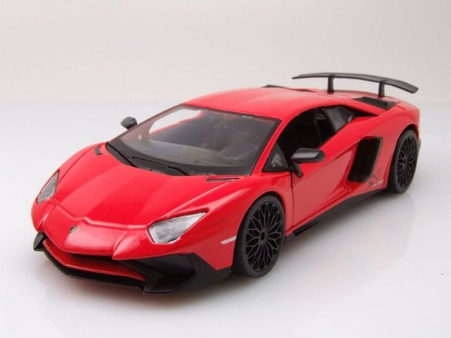 Bburago Modellauto Lamborghini Aventador LP750-4 SV rot Modellauto 1:24 Bburago