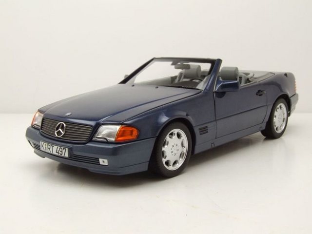 Norev Modellauto Mercedes 500 SL Cabrio R129 1989 blau metallic Modellauto 1:18 Norev