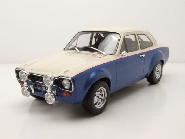 ixo Models Modellauto Ford Escort RS 1600 1974 blau weiß Modellauto 1:18 ixo models