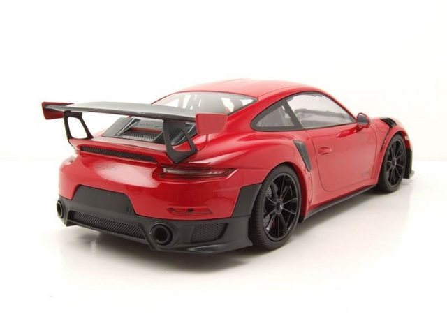 Minichamps Modellauto Porsche 911 (991.2) GT2 RS 2018 rot mit schwarzen Felgen Modellauto