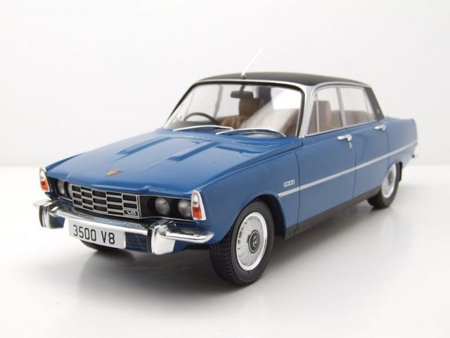 MCG Modellauto Rover 3500 P6 RHD 1974 blau schwarz Modellauto 1:18 MCG