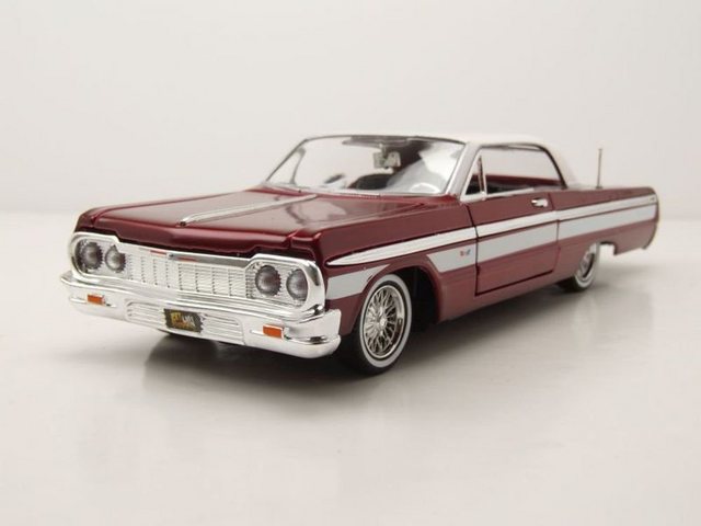 Motormax Modellauto Chevrolet Impala Lowrider 1964 rot Modellauto 1:24 Motormax