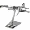 Aubaho Modellflugzeug Flugzeug 47cm Modell Aluminium Flugzeugmodell silber Antik-Stil Schreibtisch