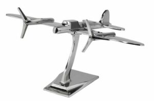 Aubaho Modellflugzeug Flugzeug 47cm Modell Aluminium Flugzeugmodell silber Antik-Stil Schreibtisch