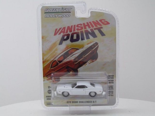 GREENLIGHT collectibles Modellauto Dodge Challenger R/T 1970 weiß Vanishing Point Modellauto 1:64 Greenli