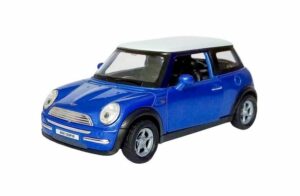 Welly Modellauto Mini Cooper 10cm Modellauto Metall Modell Auto Spielzeugauto 08 (Blau)