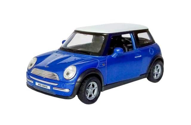 Welly Modellauto Mini Cooper 10cm Modellauto Metall Modell Auto Spielzeugauto 08 (Blau)