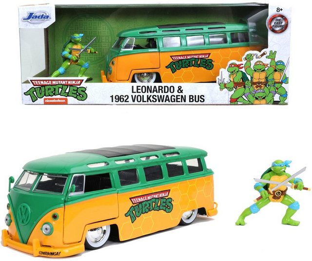 JADA Modellauto Modellauto Hollywood Rides Turtles Leonardo 1962 VW Bus 1:24 253285000