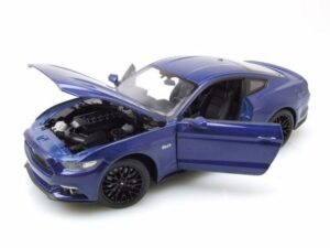 Welly Modellauto Ford Mustang GT 2015 blau metallic Modellauto 1:24 Welly