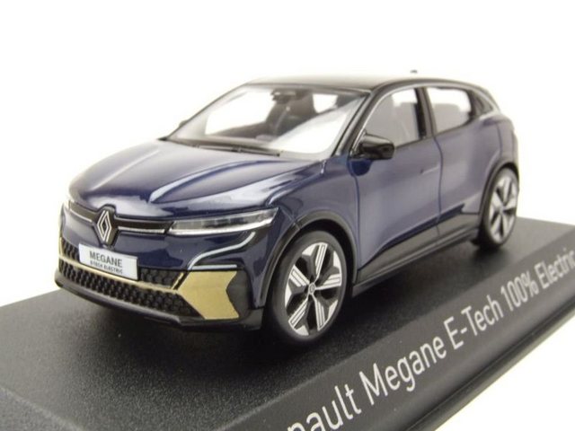 Norev Modellauto Renault Megane E-Tech 100% Electric 2022 dunkelblau schwarz Modellauto