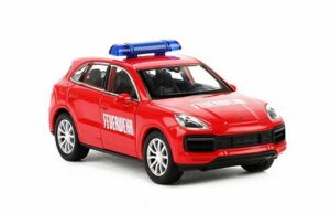 Welly Modellauto PORSCHE Cayenne Turbo "Feuerwehr" Rot Modell Metall Modellauto Spielzeugauto Kinder Geschenk 84