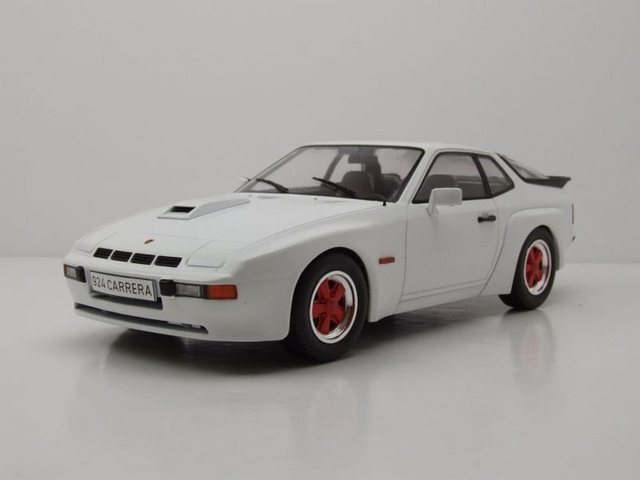 MCG Modellauto Porsche 924 Carrera GT 1981 weiß mit roten Felgen Modellauto 1:18 MCG