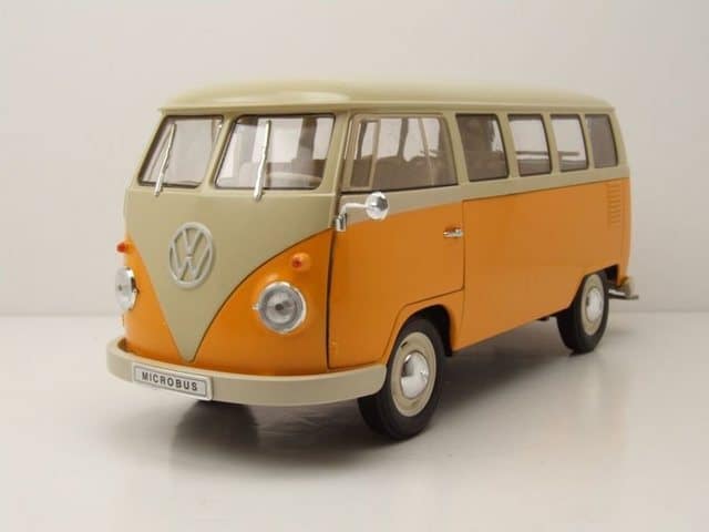 Welly Modellauto VW T1 Bus Fensterbus 1963 gelb beige Modellauto 1:18 Welly