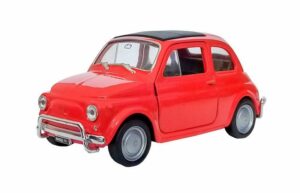 Welly Modellauto FIAT NUOVA 500 Modellauto Metall Rückzug Modell Auto 83 (Rot)